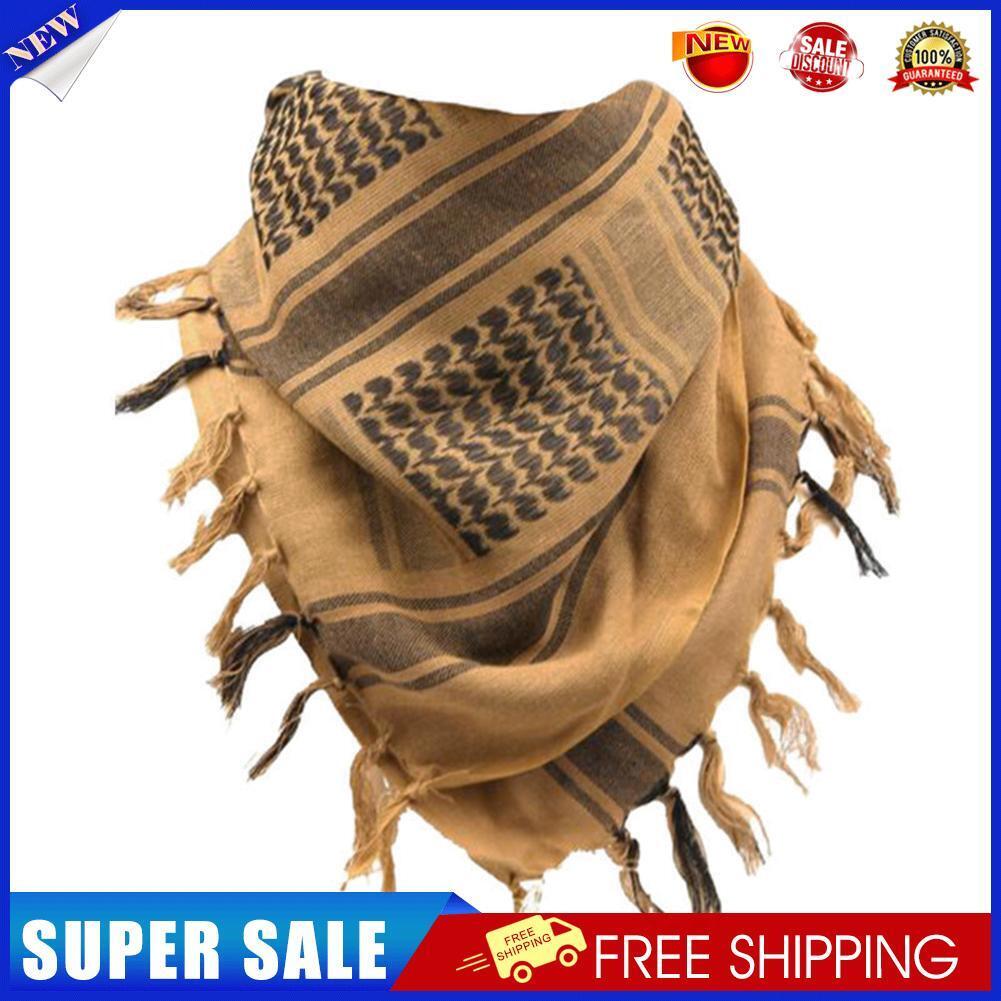 Arab Keffiyeh Shemagh Shawl Scarves Warm Windproof Sports Bandanas (Khaki)