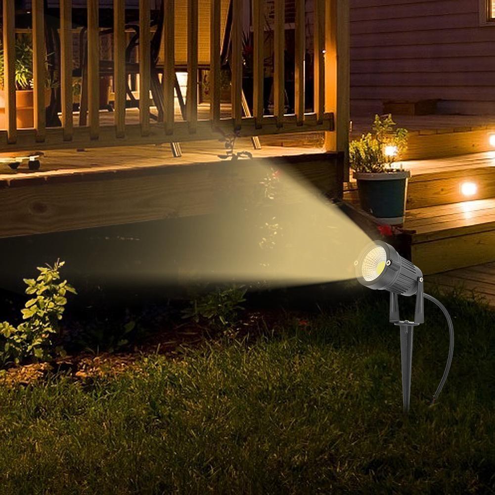 COB LED Garden Lawn Lamp Waterproof Outdoor Landscape Path Spotlights (WW)