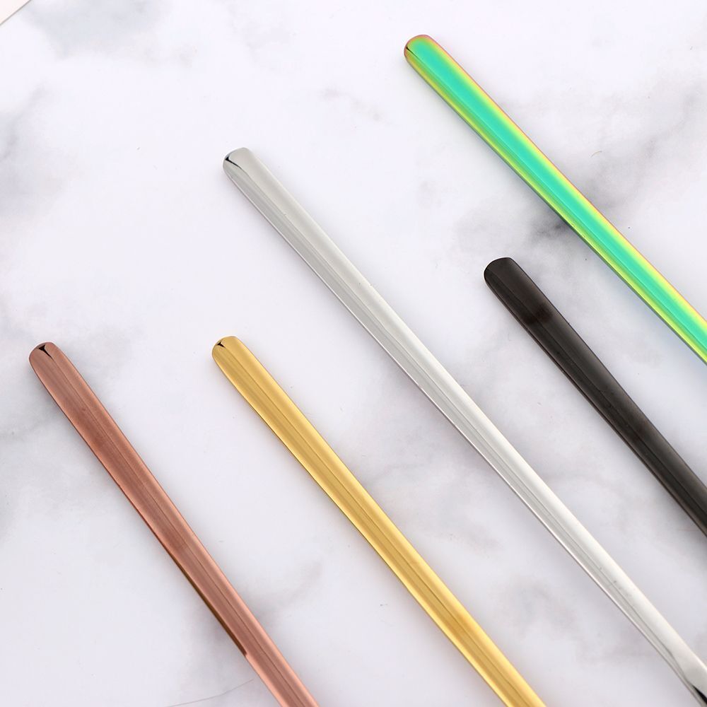 Flatware Long Handle Square Shovel Stainless Steel Coffee Spoon Stirring Scoop