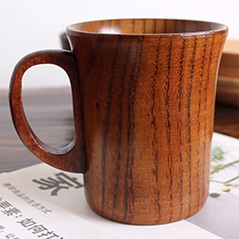 Jujube Mug Wooden Coffee Beer Mugs Wood Cup Handmade Tea Cup with Handle