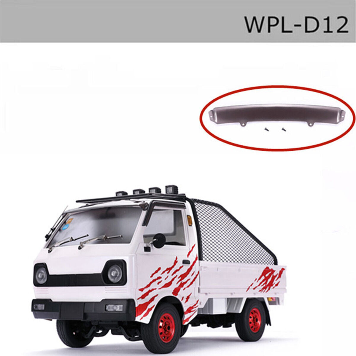 Mini Truck Front Visor DIY Window Cover Sun Shield for WPL D12 RC Truck Upgrade