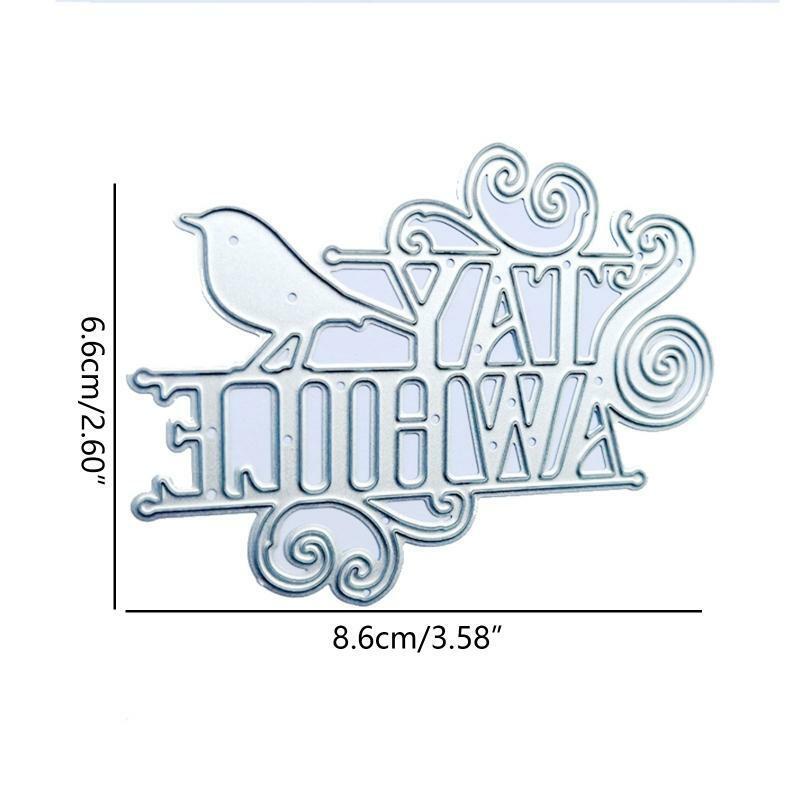 Bird Stay A While Letter Metal Cutting Dies Embossing Stencil DIY Album Template