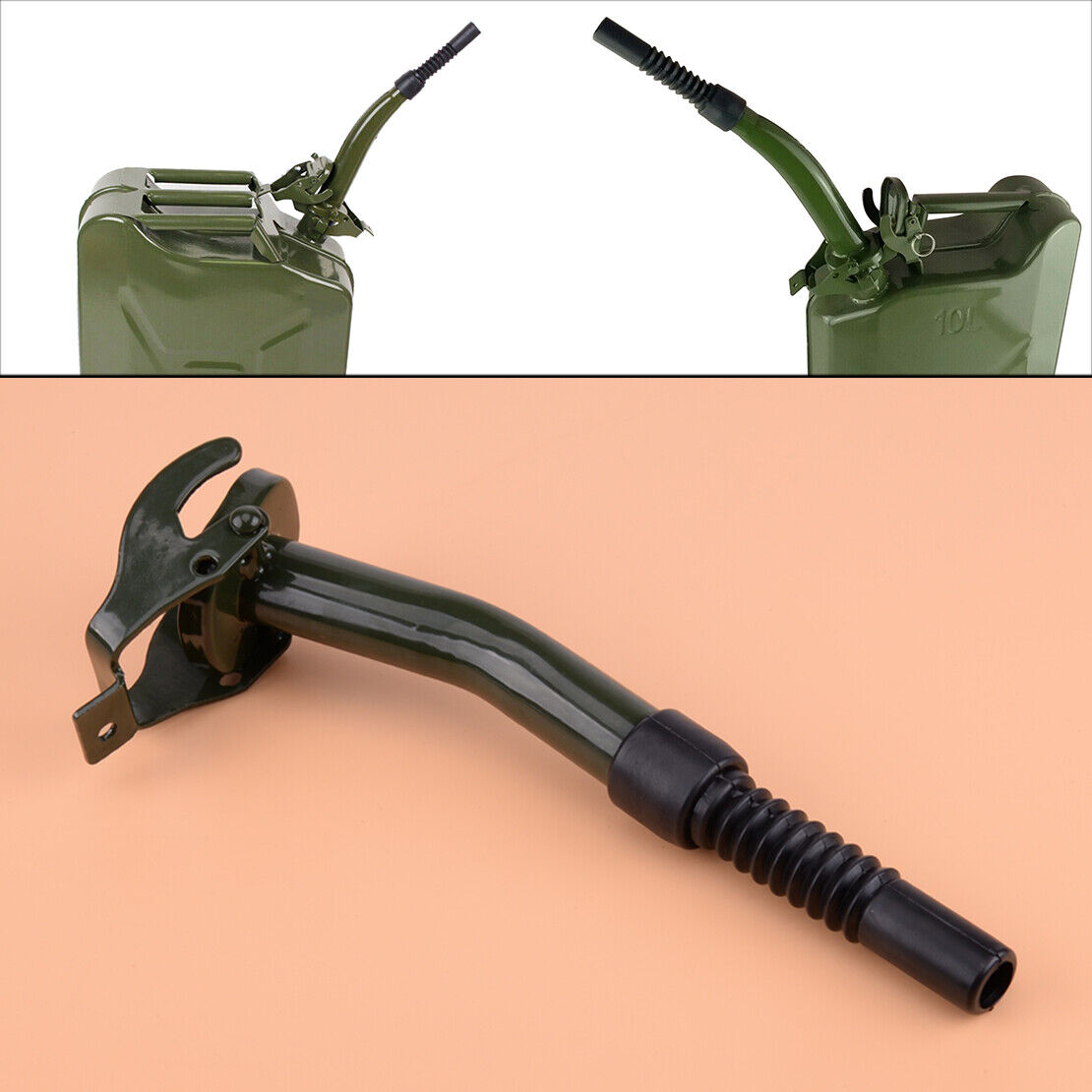 Metal Jerry Can Gas Canister Rubber Nozzle Spout for Standard 20L jerry cans Top