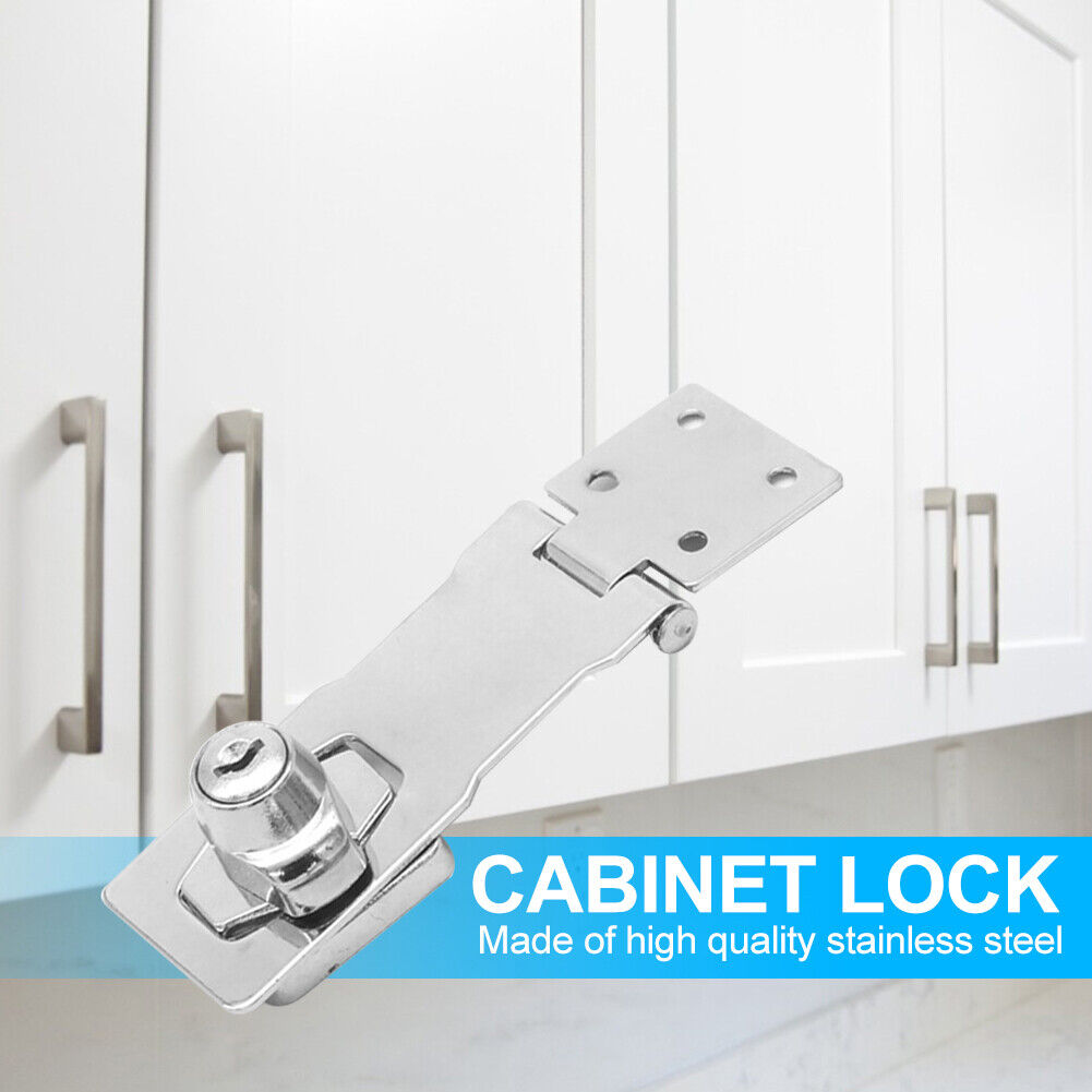 Punch-Free Stainless Steel Drawer Lock with Key Door Bolt Locks (2.5 Inch)