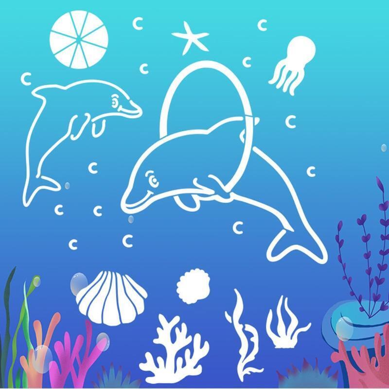 16 Pcs Big Marine Life DIY Layering Stencils Painting Album Decorative Template