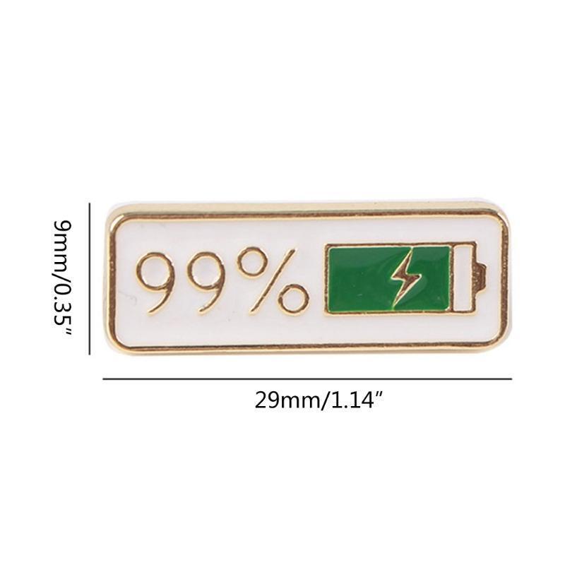 2Pcs Cute Enamel 1% 99% Power Brooch Childhood Laple Pin Jewelry Badge Gift