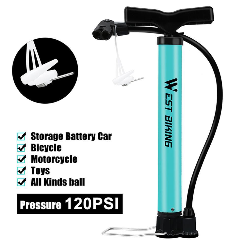 WEST BIKING Bicycle Tire Inflator 120PSI MTB Bike Air Pump for Basketball