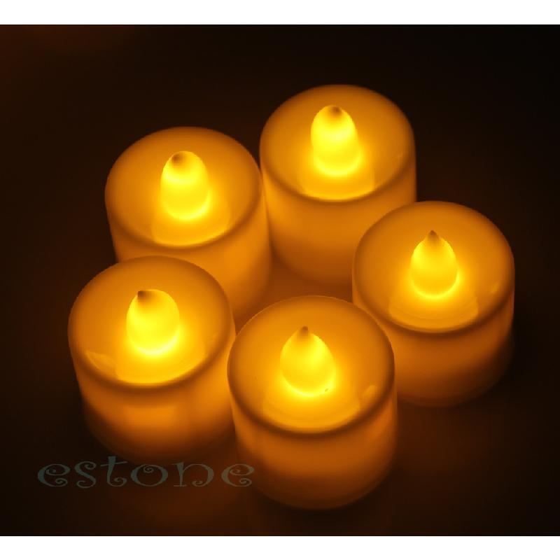 12 New Flickering Flicker Light Flameless LED Tealight Tea Candles Wedding Light