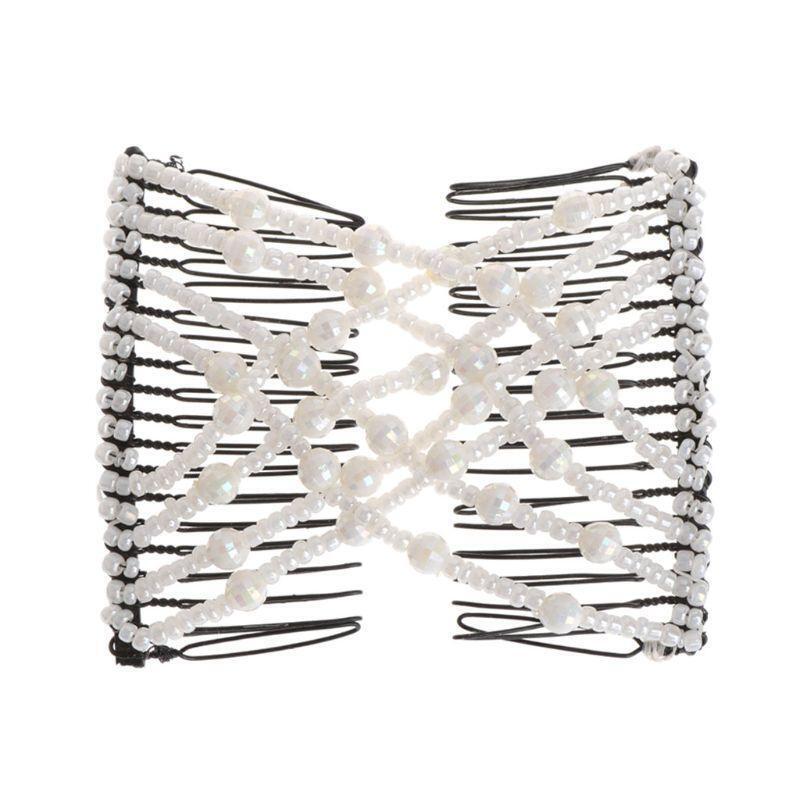 Fashion Magic Comb Girls Women Hair Clip Elastic Double Beaded Colorful Shower