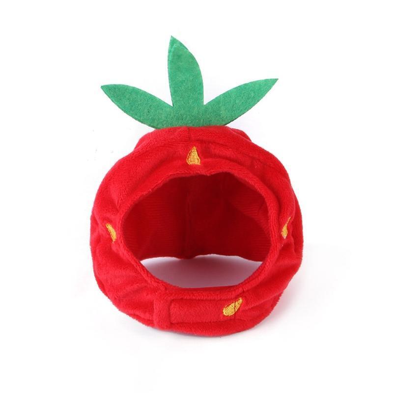 Pet Dog Cat's Hat Funny Cartoon Cute Strawberry Shape Headwear Gift for Home Pet