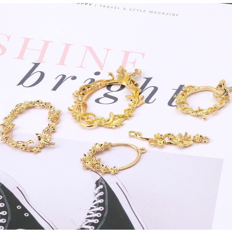 5 Pcs Flower Vine Photo Blank Frame Pendant Bezel Setting for DIY Press Flower
