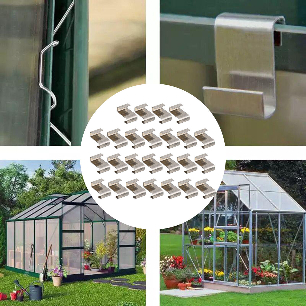 25  Greenhouse  Panel  Fixing Glazing Overlap  Clamps