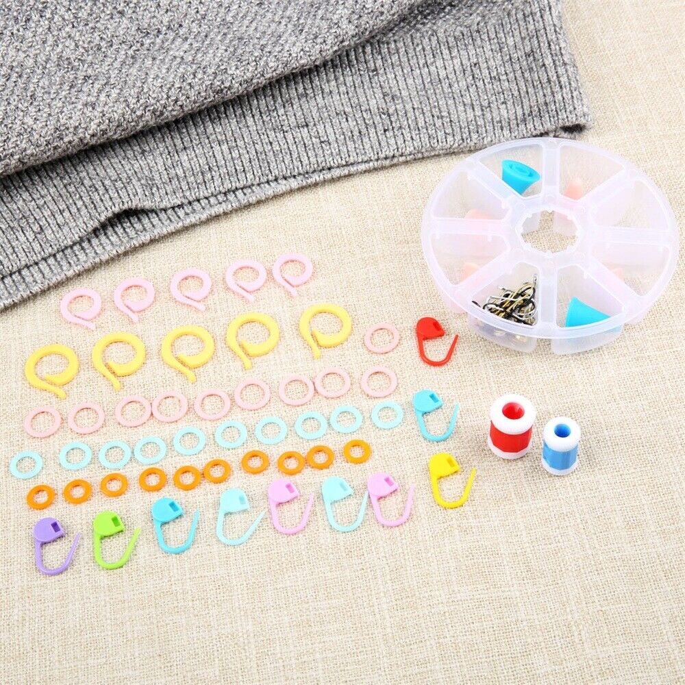 1 Box Knitting Tools Mixed Essential Needle Pins Counters Needlework Sewing Set