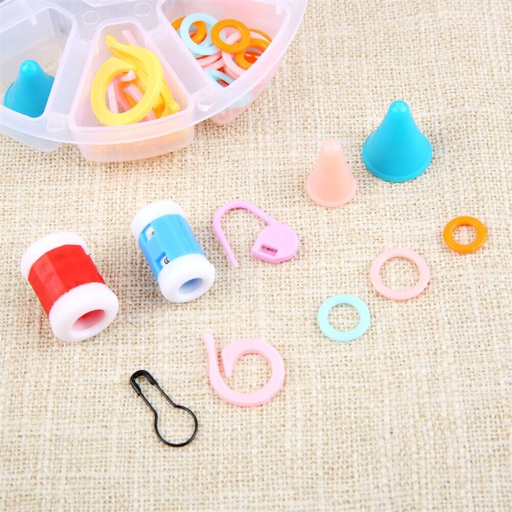 1 Box Knitting Tools Mixed Essential Needle Pins Counters Needlework Sewing Set