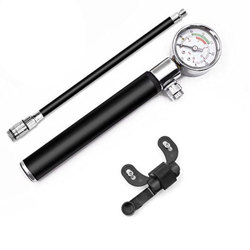 Mini Bike Pump with Gauge High Pressure Meter Bicycle Air Supply Inflator