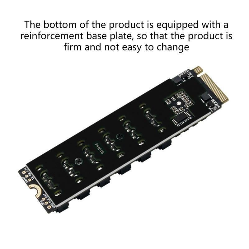 Pcie X2 M.2 Key M to 6-Port Sata 3.0 Adapter Card Ngff Nvme Sata 3.0 Converter