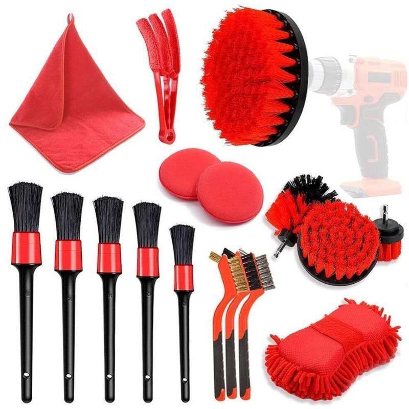 Auto Dashboard Cleaning Brushes Interior Exterior Seat Detailing Tools 17pcs/Set