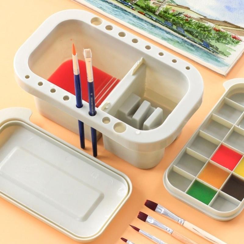 Brush Palette Paint Brush Organizers And Storage Box Oil Gouache Painting