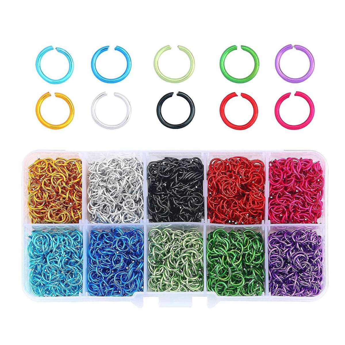 2250x 6mm Open Jump Rings Metal for Jewelry Making or Repairing Bracelets