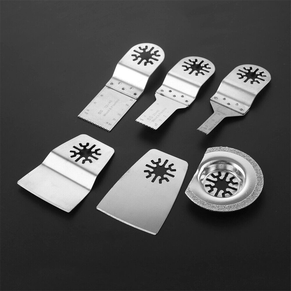 6x Oscillating Tool Saw Blades Scraper Cutter Concrete Stone Wood Grinding Tool