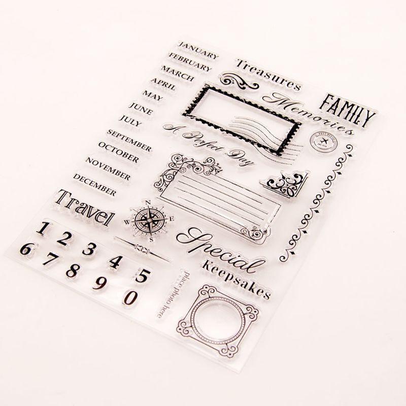 Travel Compass Silicone Clear Seal Stamp DIY Scrapbooking Embossing Photo Album