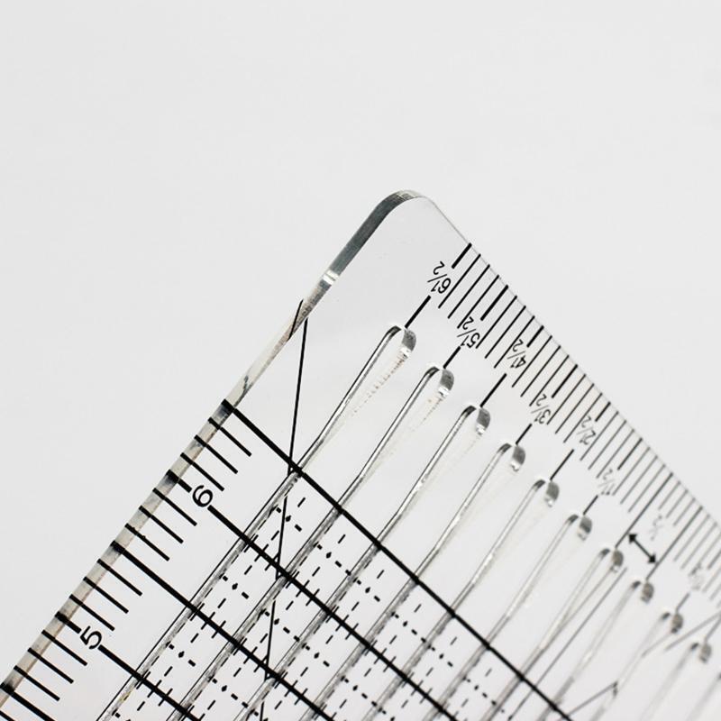 Square Up Slotted Quilt Ruler Clear Patchwork Ruler Acrylic for Cutting Fabric