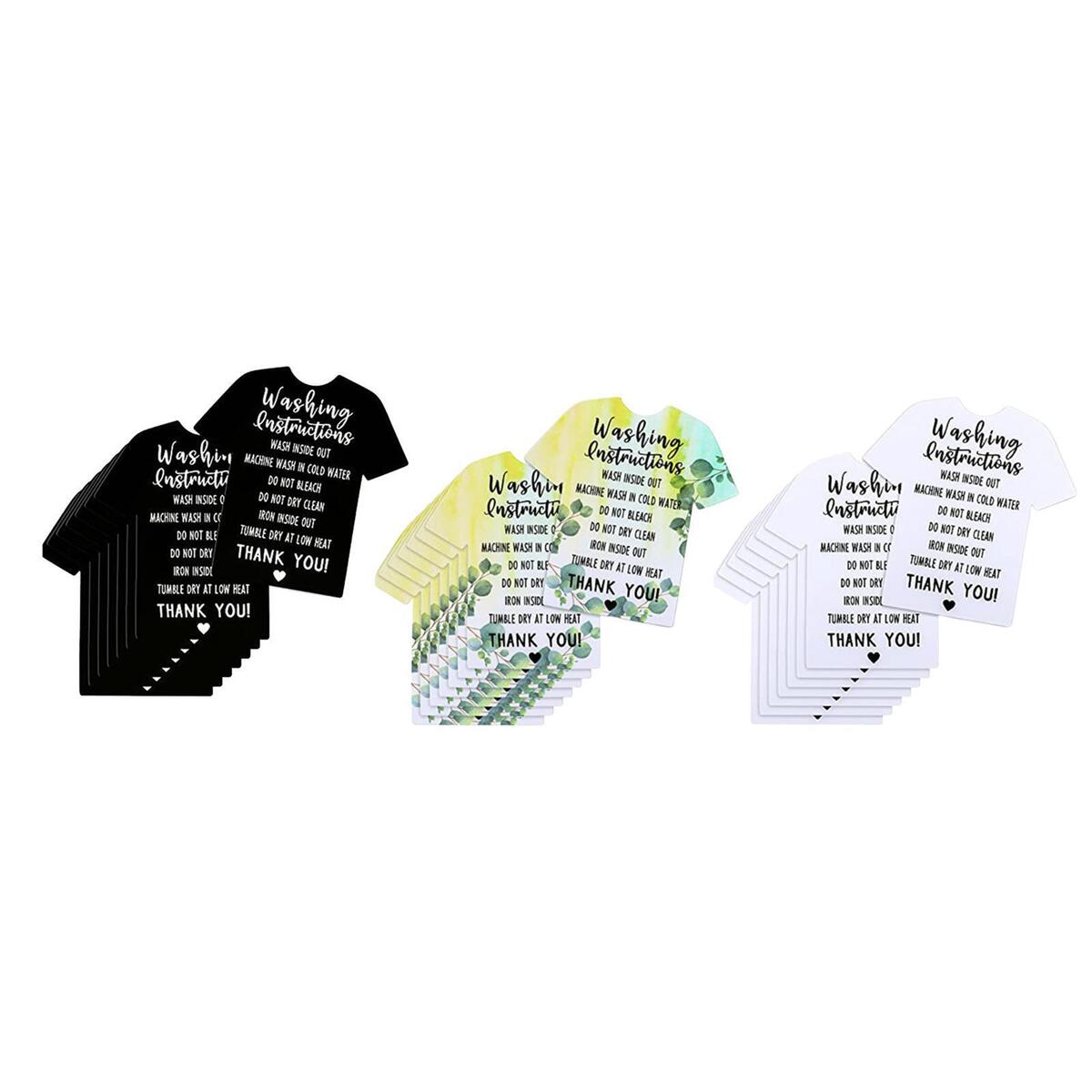 150Pcs T Shirt Washing Instructions Cards 3.5inch Shirt Care Cleaning Card