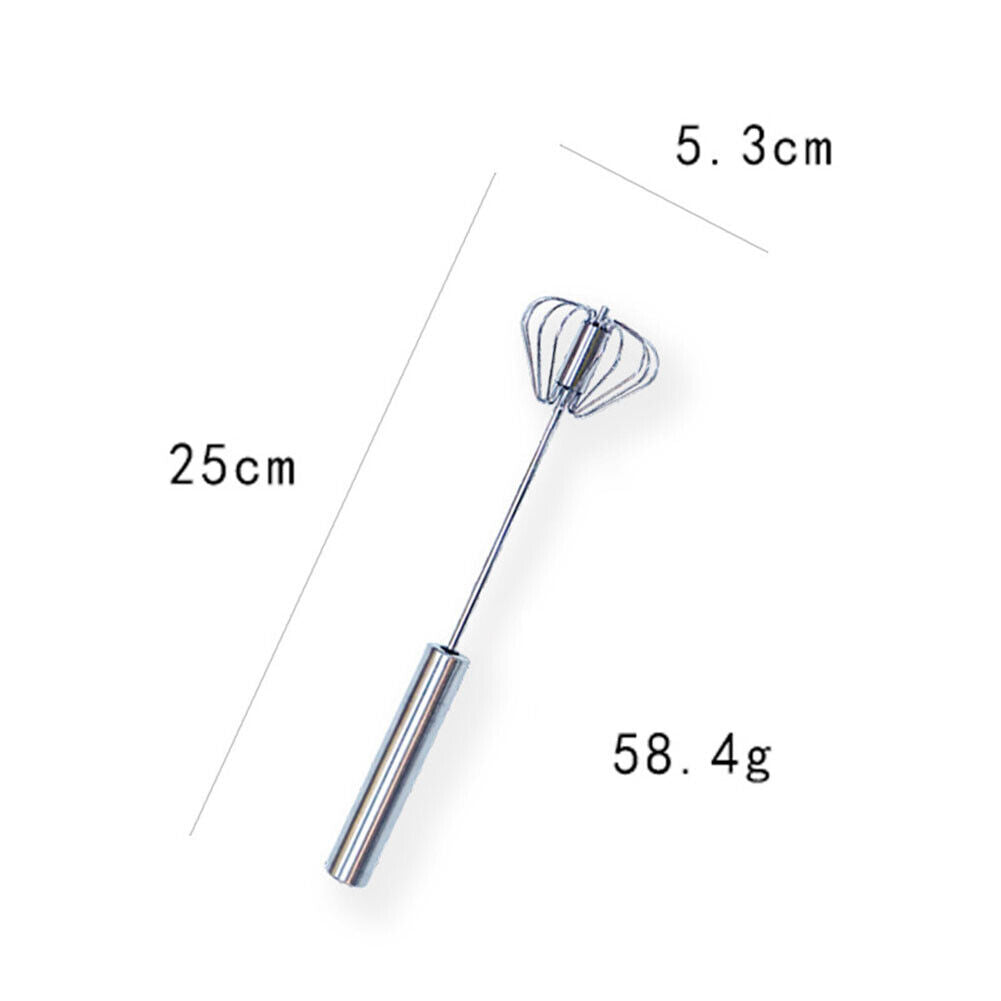 Handheld Egg Stirrer Semi-Automatic Stainless Steel Baking Mixer (A 10in)