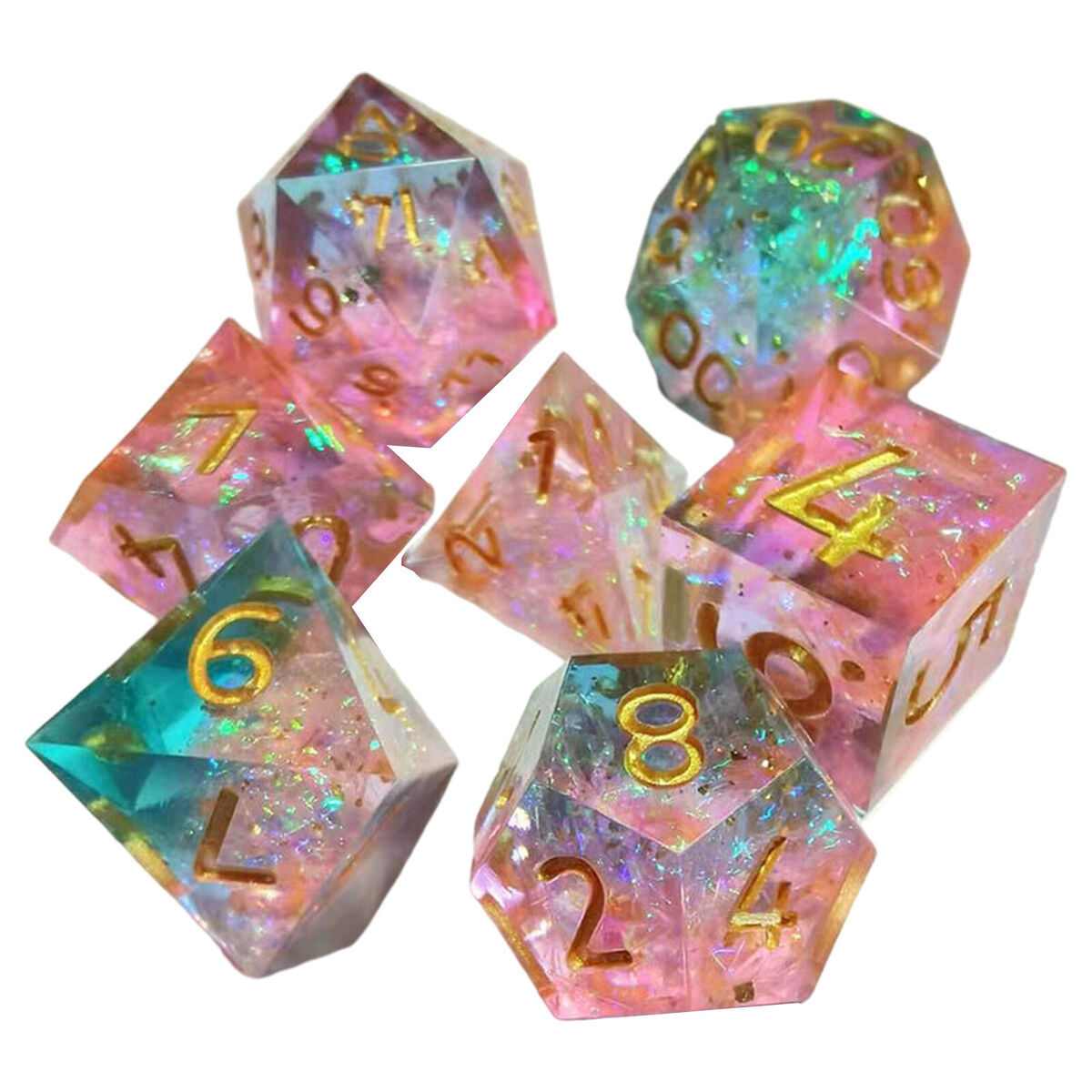 7pieces/Set Acrylic Polyhedral Numeral  for  Play Party Board Game