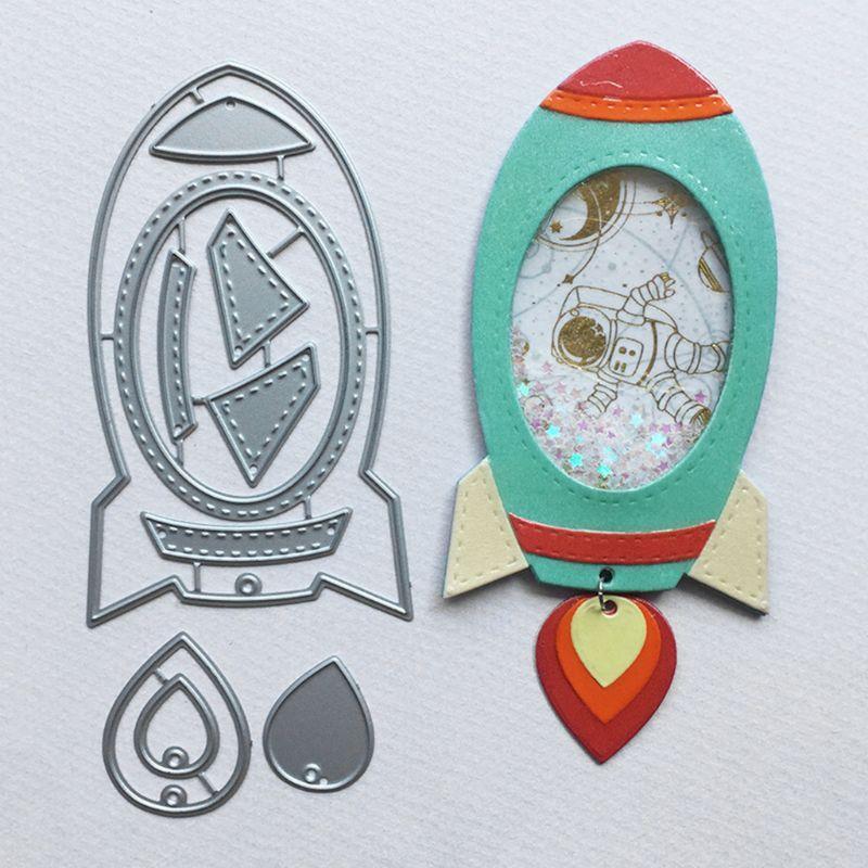 Rocket Ship Metal Cutting Dies Stencil Scrapbooking DIY Album Stamp Paper Card