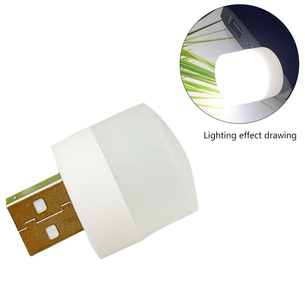 LED Night Light USB Bedside Baby Bedroom Mobile Power Table Lamp (White)