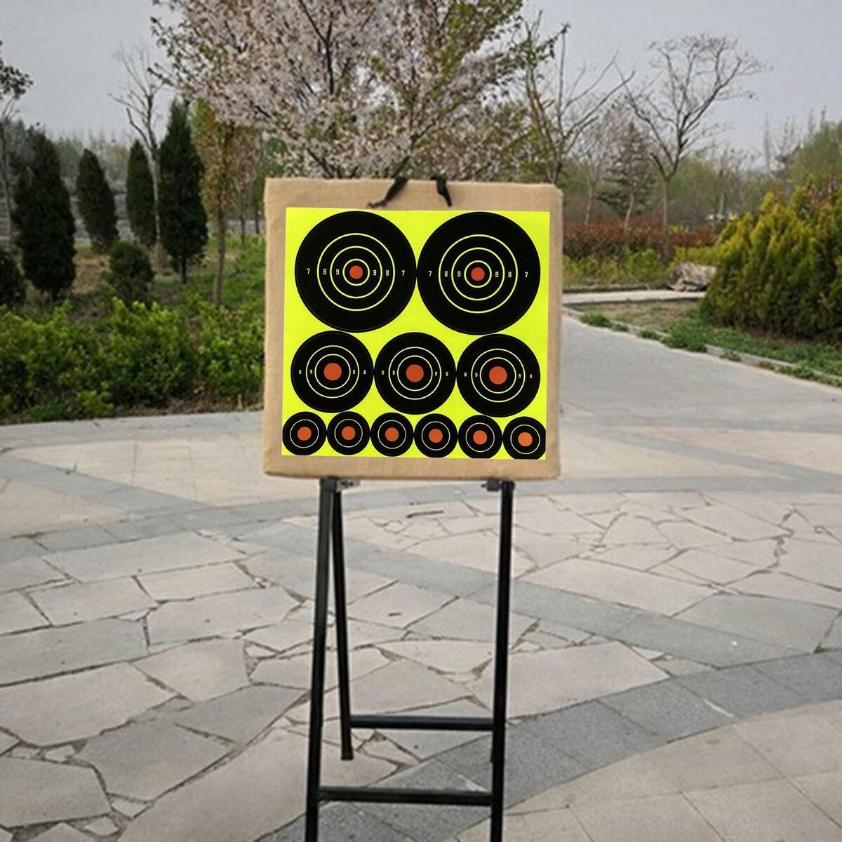 10 Pieces Shooting Reactive Paper Target Self-Adhesive Practice Splash Aim