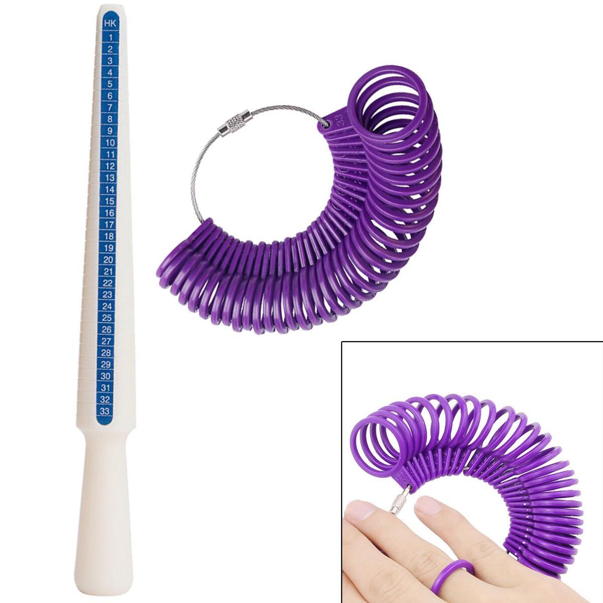Ring Sizer Measure Tool Ring Gauges Finger Sizer Reusable for Wedding Rings