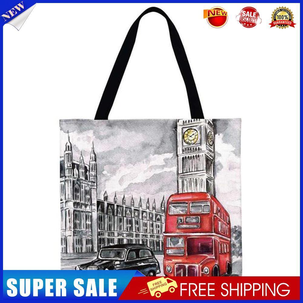 City landscape Printed Shoulder Shopping Bag Casual Large Tote Handbag