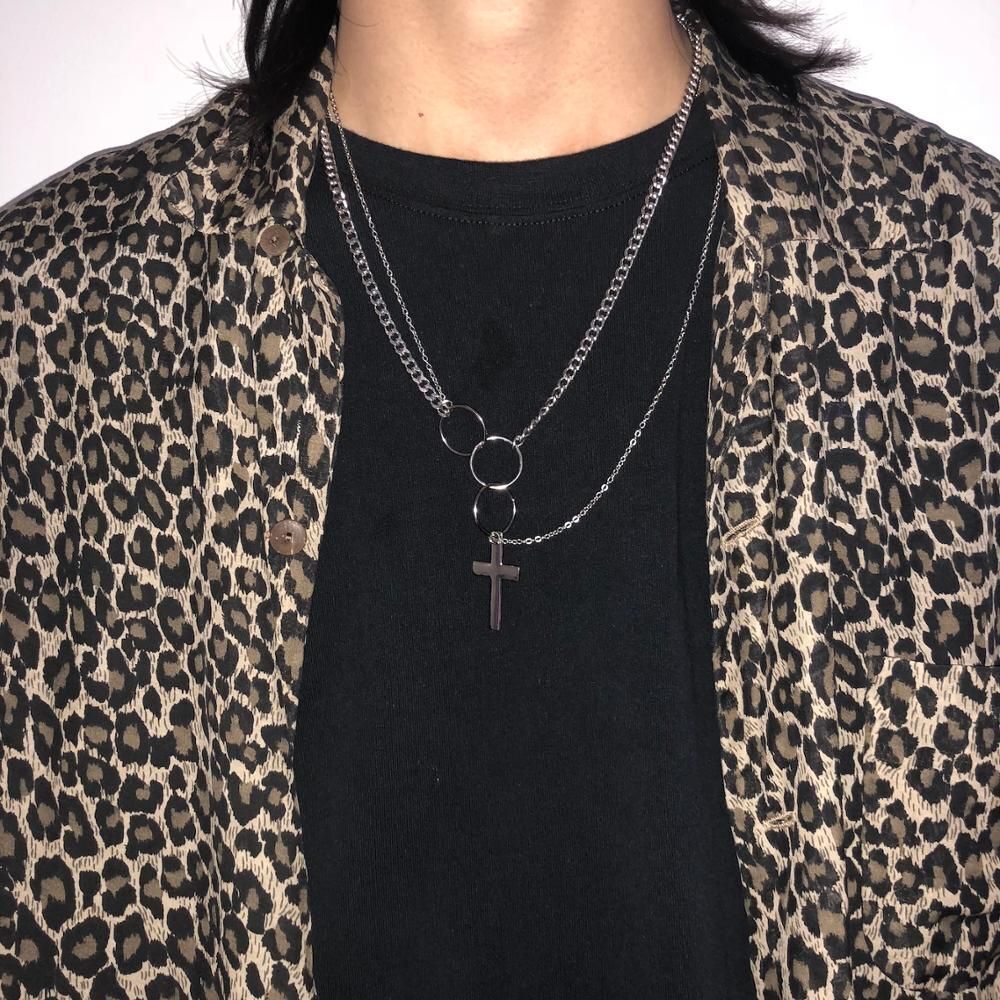 Party Jewelry Collar Hip Hop Gothic Chain Necklace Cross Punk Choker Pendant