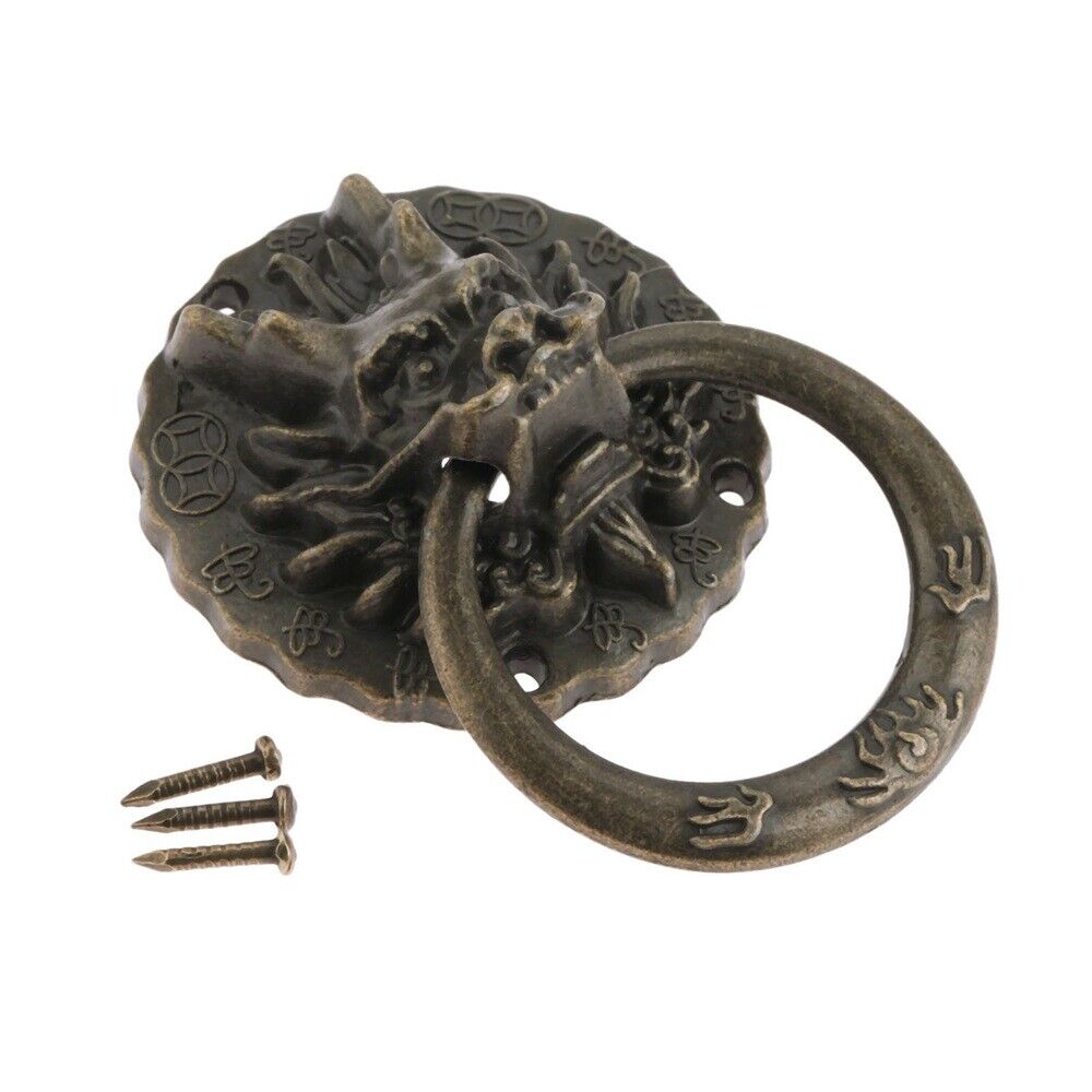 Elegant Drawer Cabinet Knob Ring Dragon Head Furniture Cupboard Door Pull Handle