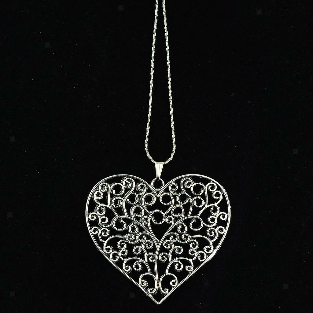 10 Pieces Large   Bronze Heart Charms Pendant Jewelry Findings