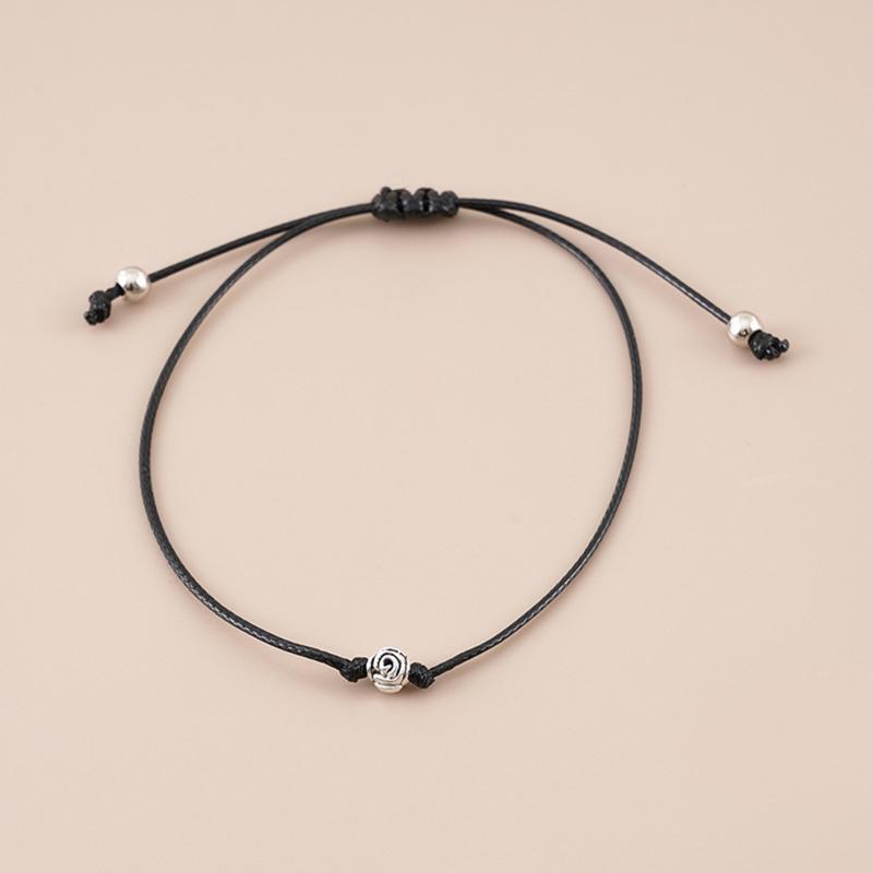Adjustable Rope Charms Wristband Boho Rose Surfer Bracelet for Teen Girls