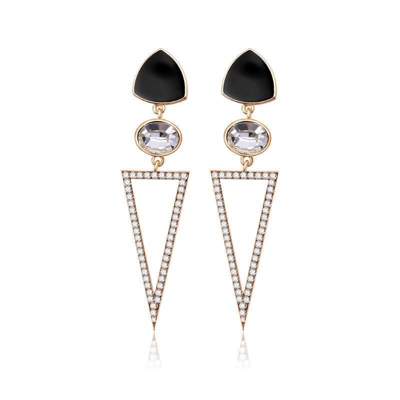 Women Earrings Luxury Jewelry Elegant Triangle Dangle Geometric Fashion Wedding