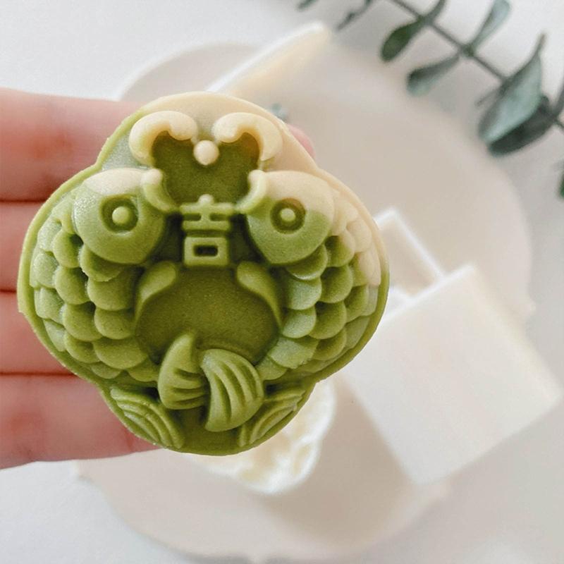 Ruyi Carp Shape Pastry Stamp Mid-Autumn Festival Mooncake Stamps for DIY Baking