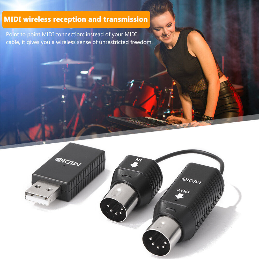 2.4G MIDI Wireless Guitar System Audio Receiver Transmitter for Electric