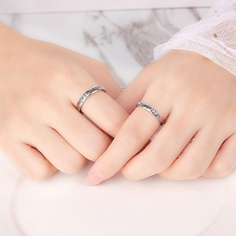 Tibetan Six-character Mantra Ring Male Female Live Mouth Ring Simple Finger Ring