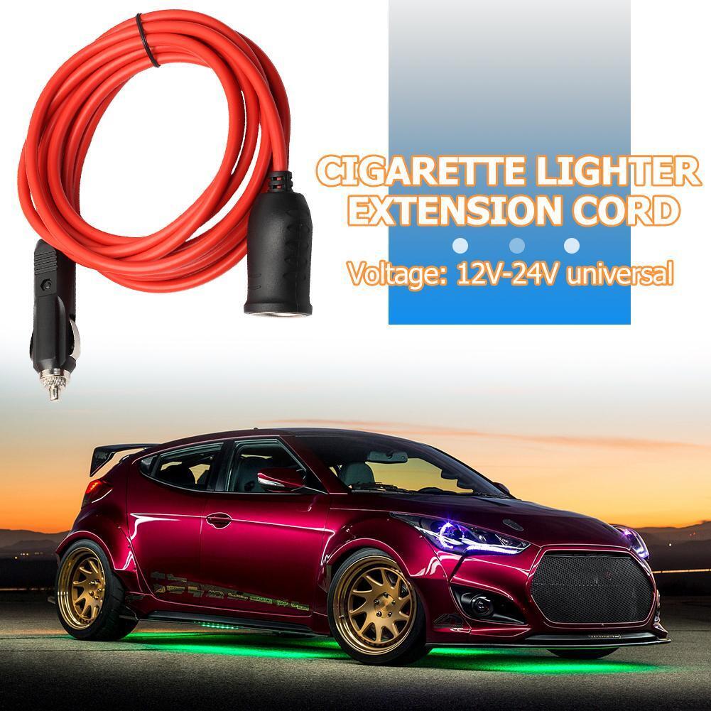 12V 24V 10A Car Cigarette Lighter Socket Extension Cord Cable 12ft Red