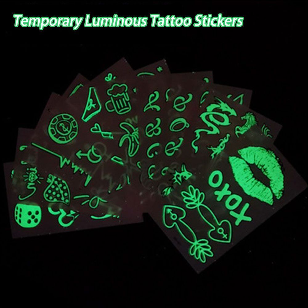 New Waterproof Temporary Luminous Stars Flowers Body Tattoos fluorescent notes