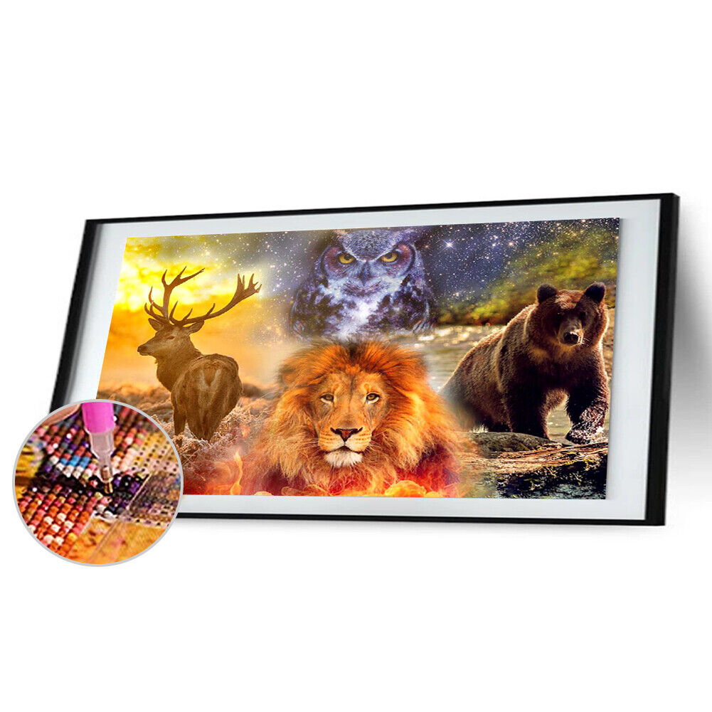 5D Diamond Painting Animal Full Round Mosaic Canvas Picture DIY Home Decor