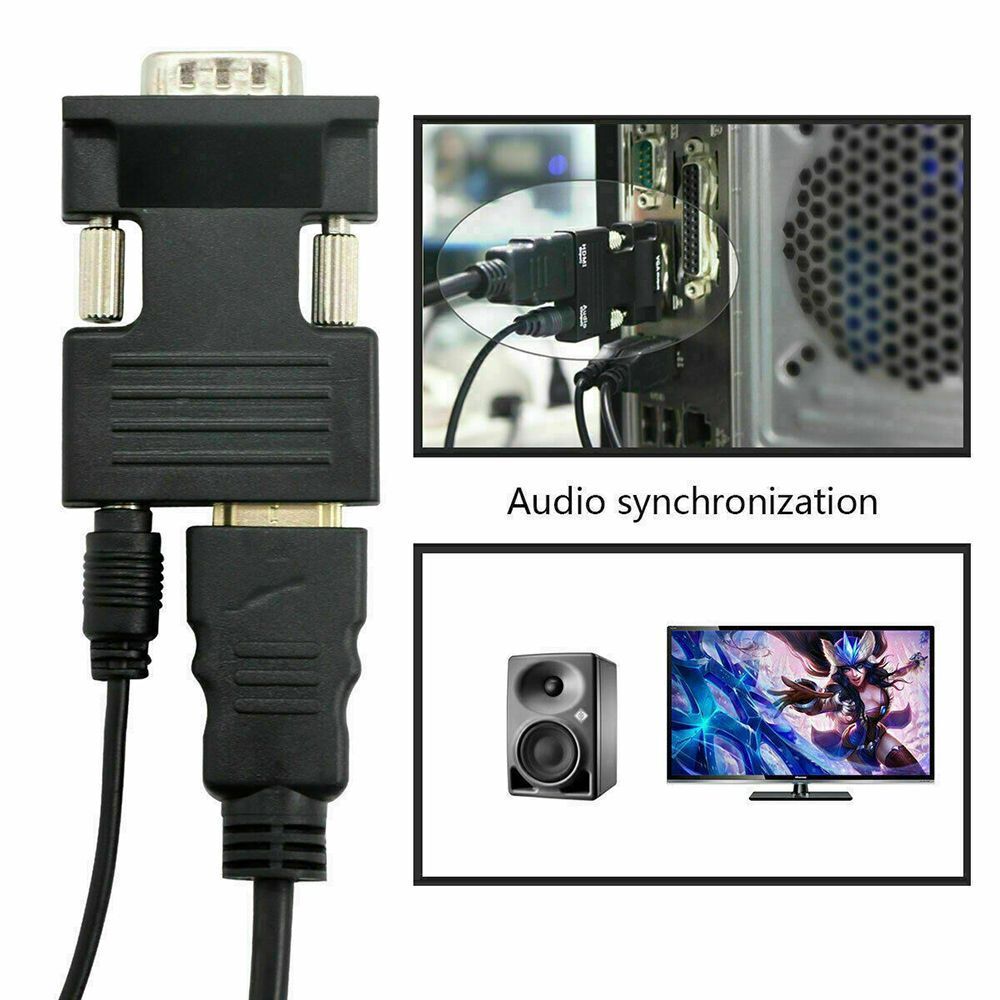 Projector Audio Adapter HDMI-compatible Converter HDMI to VGA Cable HDMI Female