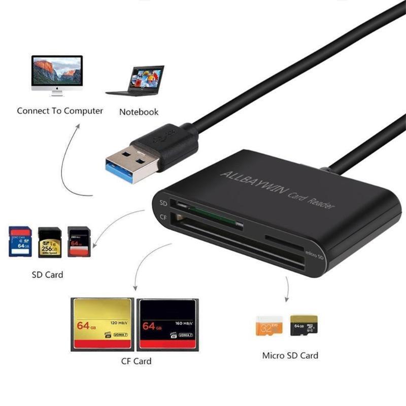 3 in 1 USB 3.0 Multi-Card Reader Hub High-speed Docking Station Powered by USB