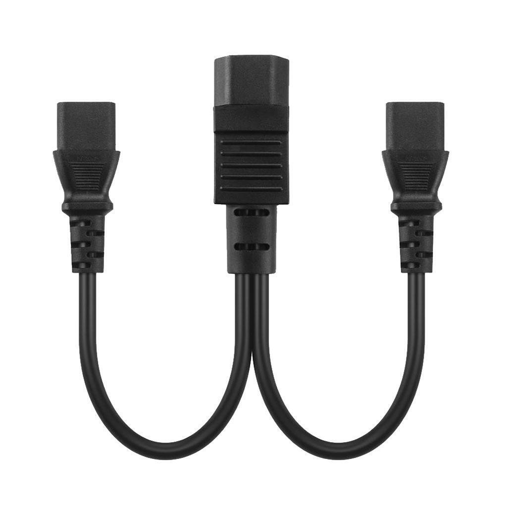 Black IEC320-C14 to 2C13 Y-shaped Power Cord Extension Kit 1-to-2 Cabinet Server