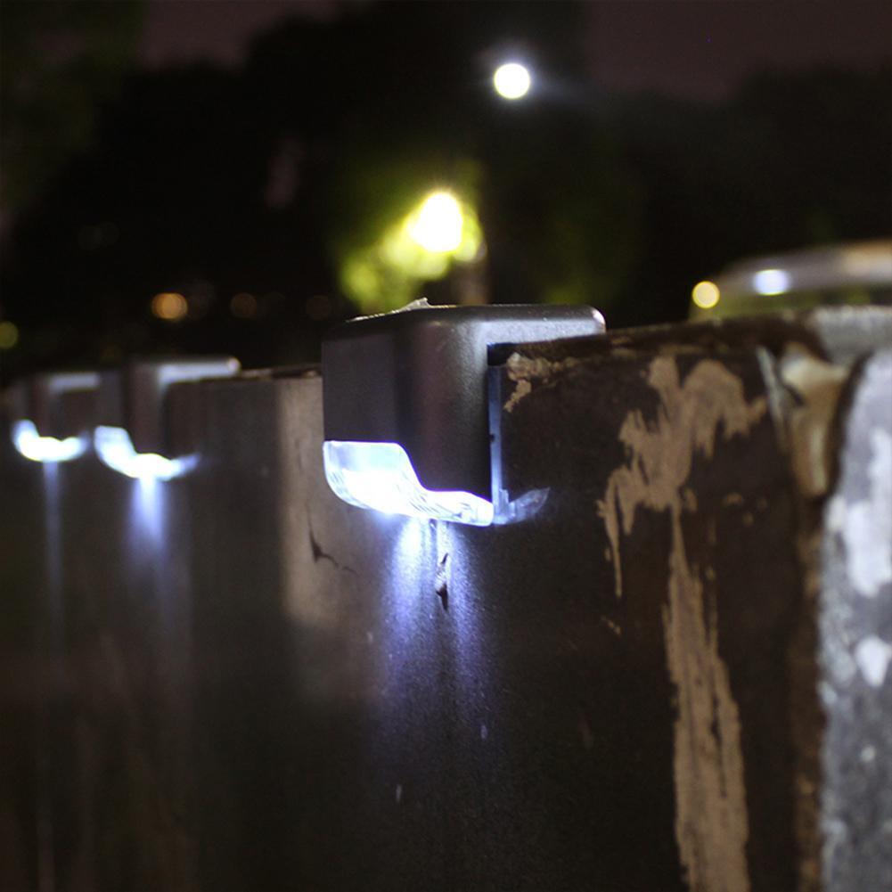 4x LED Solar Deck Lights Outdoor Pathway Yard Stairs Fence Lamps (White)