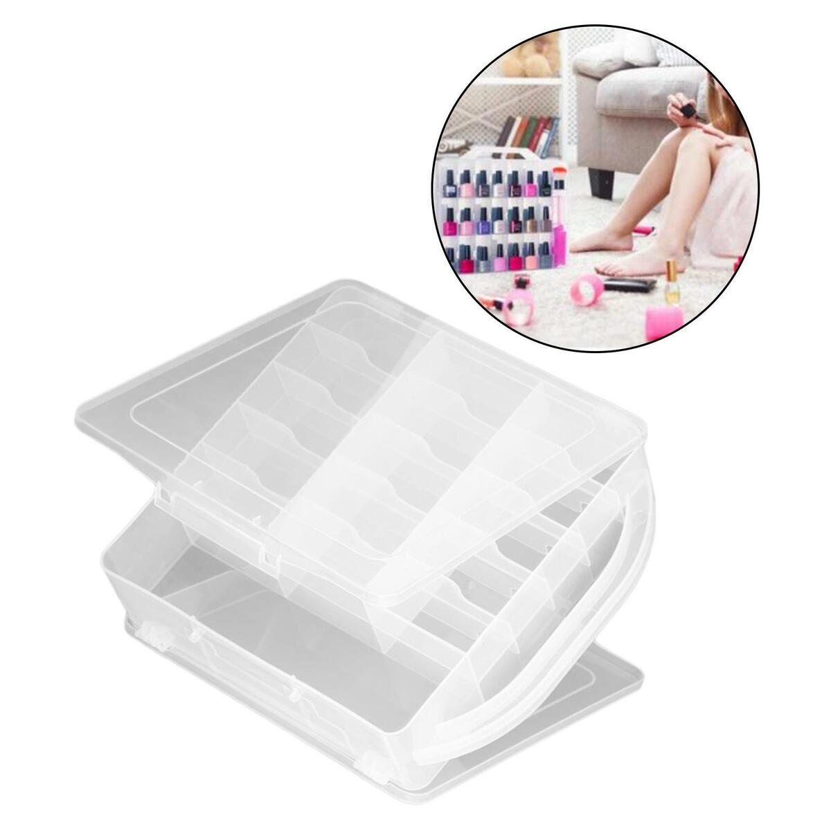 Multi-Purpose Nail Polish Case Storage Holder for 30 Bottles, Adjustable